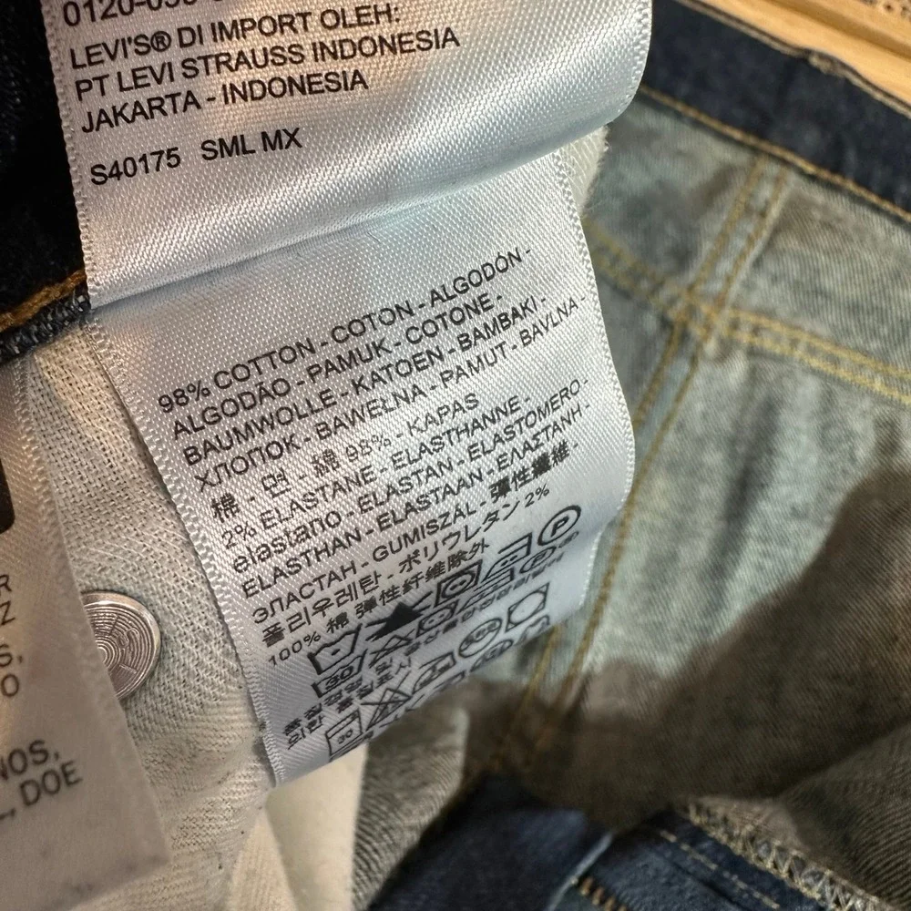Levis 513 Jeans Blue Slim Straight Leg Denim Mens 38x32